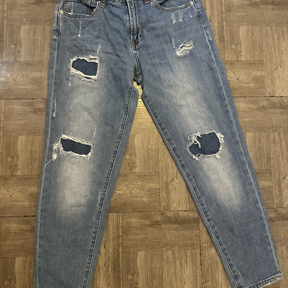 Bullhead Relaxed Fit Distressed Blue Jeans